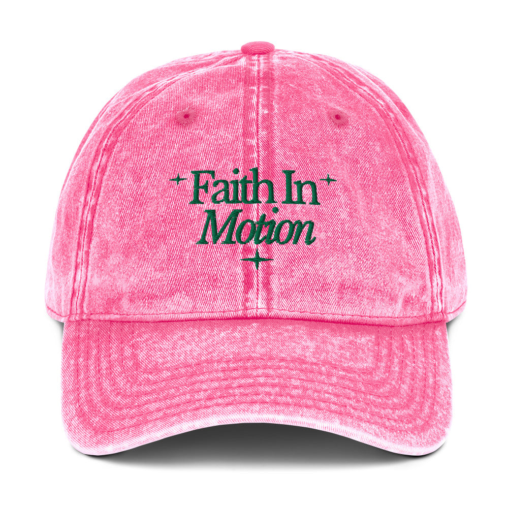 Faith on Motion Vintage Cotton Cap - Pink Edition